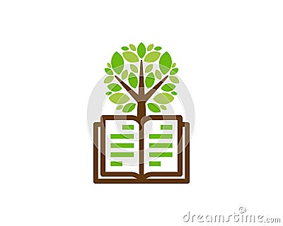 Book Tree Logo Icon Design Vector Illustration