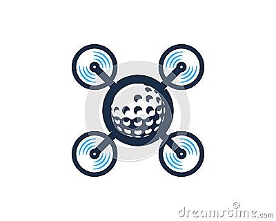 Drone Golf Logo Icon Design Vector Illustration