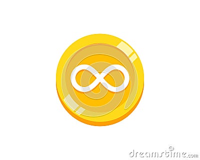 Infinity Coin Logo Icon Design Vector Illustration