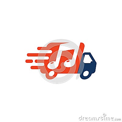 Music Delivery Logo Icon Design Vector Illustration