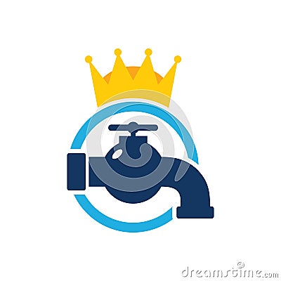 Plumbing King Logo Icon Design Vector Illustration