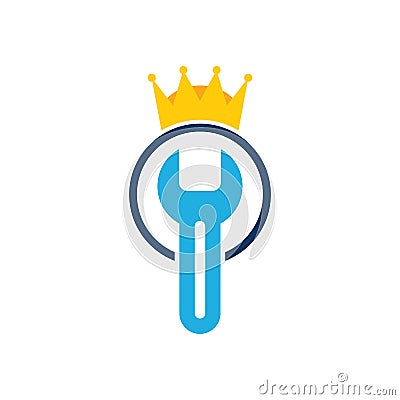 Repair King Logo Icon Design Vector Illustration