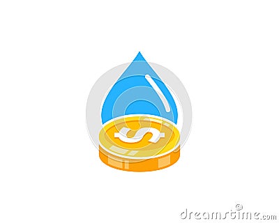 Water Coin Logo Icon Design Vector Illustration