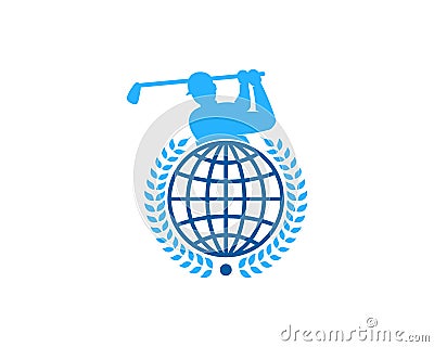 World Golf Logo Icon Design Vector Illustration