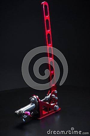 Car hydraulic handbrake red custom made Stock Photo