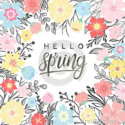 Design card with hand drawn lettering Stock Photo