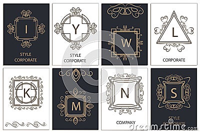Design cards decorative, ornamental logos Vector Illustration