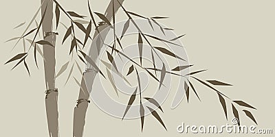 Design of chinese bamboo trees Vector Illustration