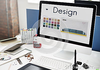 Design Choose Color Palette Graphic Concept Stock Photo