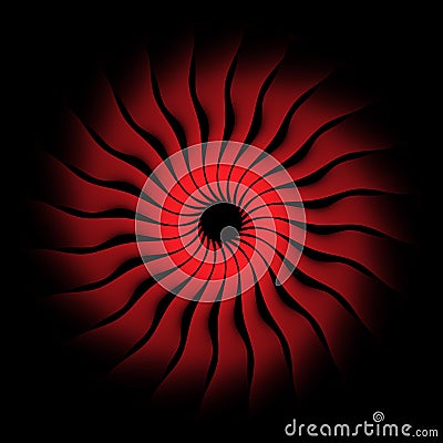 Design of a circle of wavy lines. Red circular figure, a template for creative ideas, creativity Vector Illustration