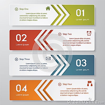 Design clean number banners template. Vector Illustration