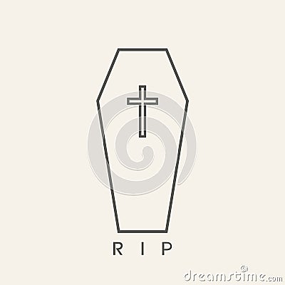 Design of coffin flat icon Vector Illustration