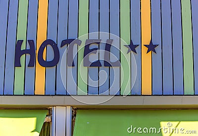 Design coloreful hotel sign Stock Photo