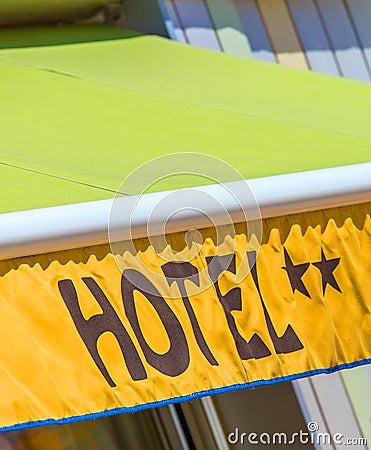 Design coloreful hotel sign Stock Photo