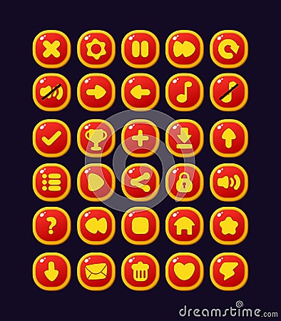 Design for complete set of level button game popup icon window and elements Vector Illustration