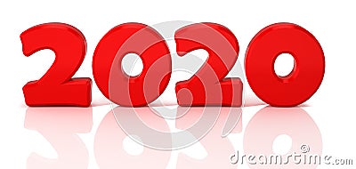 Design concept with red shiny numerals. 3D Illustration. Stock Photo