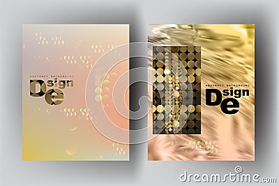 Design cover backgrounds with gold destroyed elements. Vector Illustration