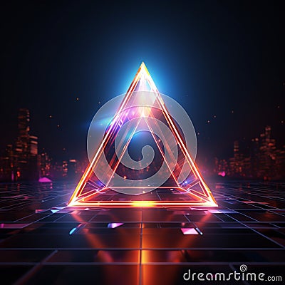 Design creativity showcased in a 3D rendering with neon rhombus Stock Photo