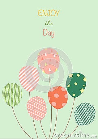 Design of cute balloon poster,template,cards,balloons,lifestyle,Vector illustrations Vector Illustration