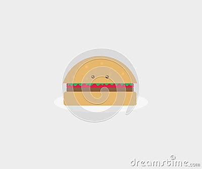 Design about cute hamburger cartoons Vector Illustration