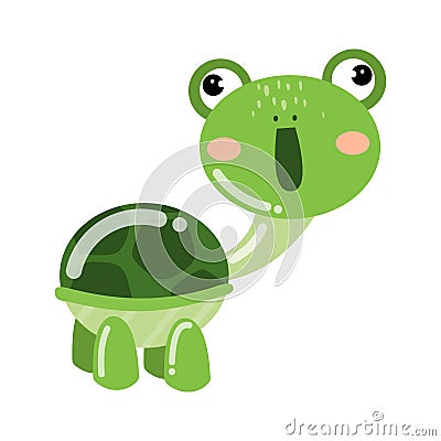 Design of cute turtle element doodle caracter Stock Photo