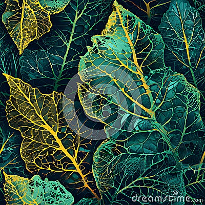 Organic pattern inspired by the interconnected network of veins in leaves. AI Generated Stock Photo