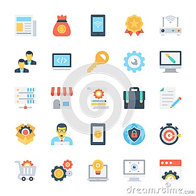 Design and Development Colored Vector Icons 5 Stock Photo