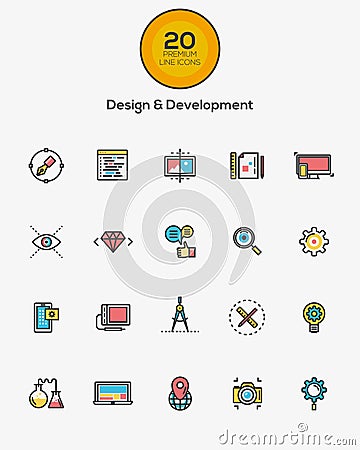 Design and Development icons Vector Illustration