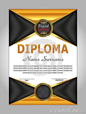 Design diploma or certificate. Vertical template. Vector Vector Illustration
