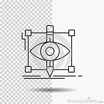 design, draft, sketch, sketching, visual Line Icon on Transparent Background. Black Icon Vector Illustration Vector Illustration