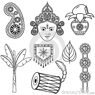 Design for Dussehra decoration Vector Illustration