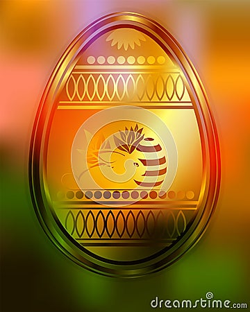 The design of Easter eggs and rabbit Vector Illustration