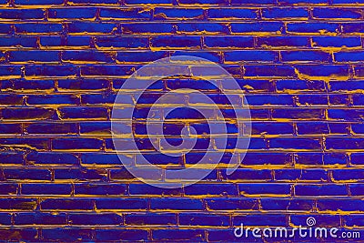 Design element. Ancient brick wall texture toned in ultra violet colour. Stock Photo