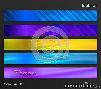 Design element background website header horizontal banner09 Vector Illustration