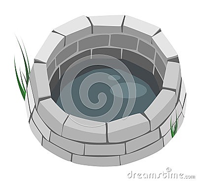 Design Element - A Brick Well. Vector Illustration