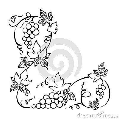 Design element, corner vine Vector Illustration