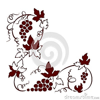 Design element, corner -- vine Vector Illustration