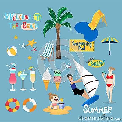 Design element for summer vacation Vector Illustration