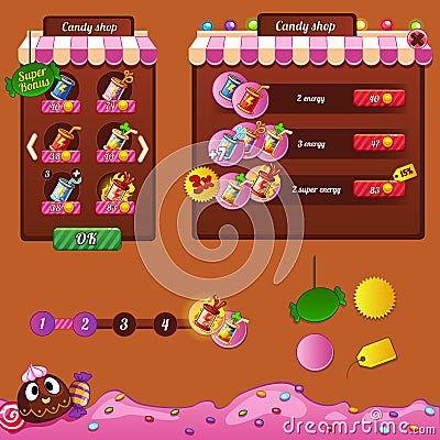 The design elements of the game interface Vector Illustration