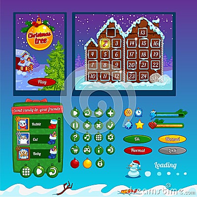 The design elements of the game interface Vector Illustration