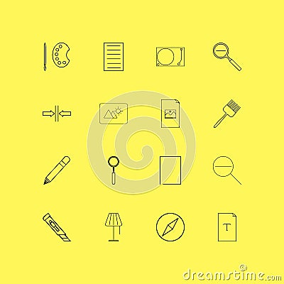 Design Elements linear icon set. Simple outline icons Vector Illustration