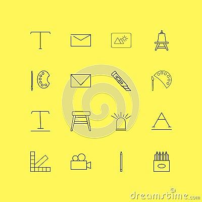Design Elements linear icon set. Simple outline icons Vector Illustration