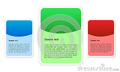 Design Elements with Place for Your Text in Three Color Variants Cartoon Illustration
