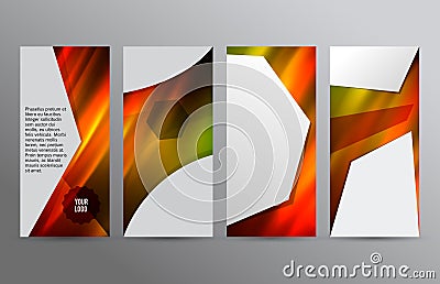 Set templates vertical flyer layout hot glow effect08 Vector Illustration