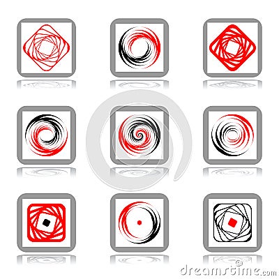 Design elements with spiral movement. Vector Illustration