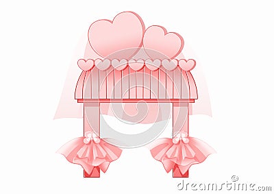 Design Entrance arch love heart on white background Stock Photo