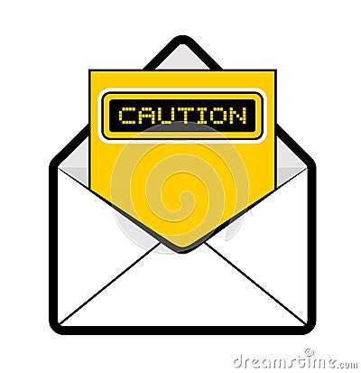 Envelope with caution message Vector Illustration