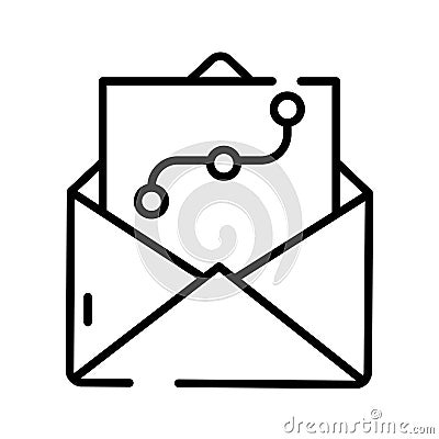 Design file inside letter envelope denoting concept vector of design mail Vector Illustration
