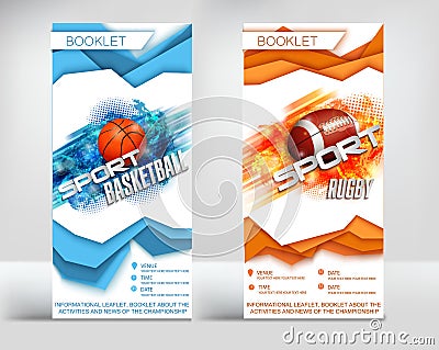 The design of the finished leaflet on the theme of sport, RCBI and basketball, the new paper style layers surround Vector Illustration