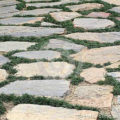 Design floor of pavement with stone Stock Photo